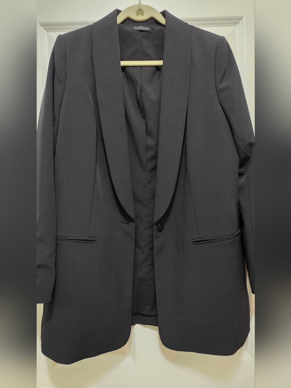 Elie Tahari Navy Shawl Collar Women's Blazer